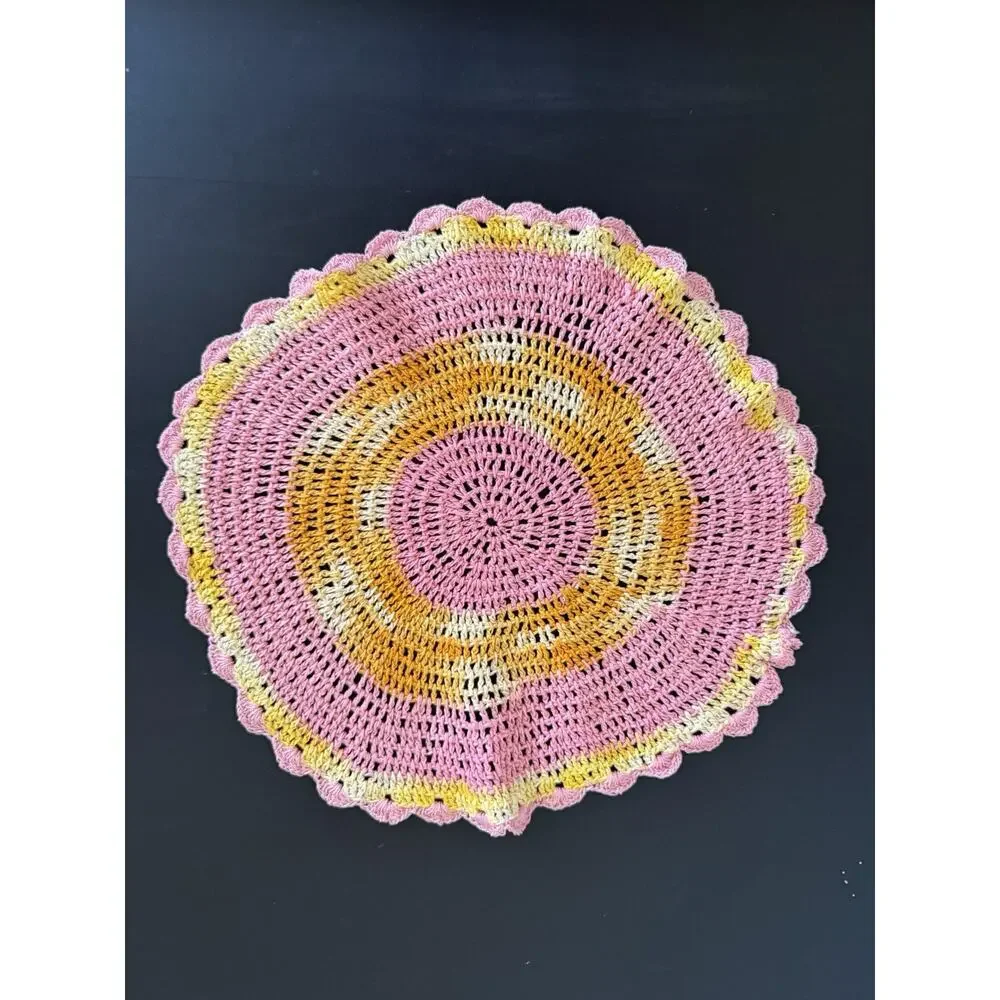 Vintage Crochet Doily Bundle Pink Lavender White Cottage Farmhouse Handmade Deco